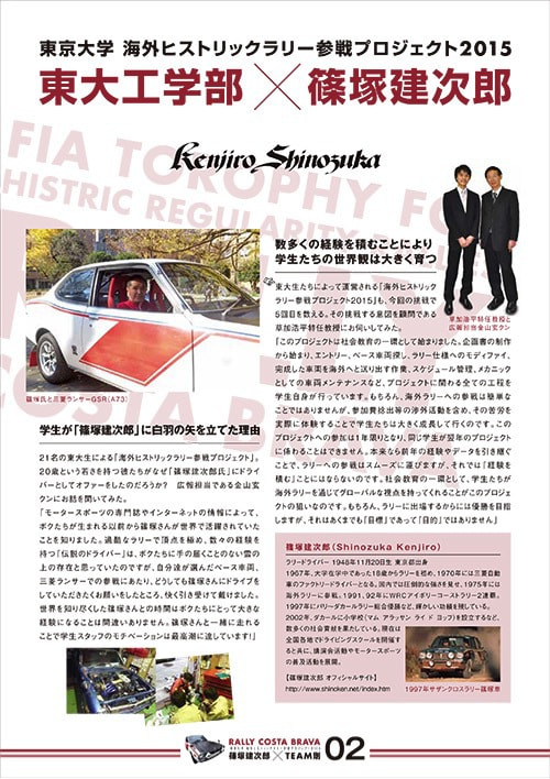 篠塚建次郎　2015年の活動